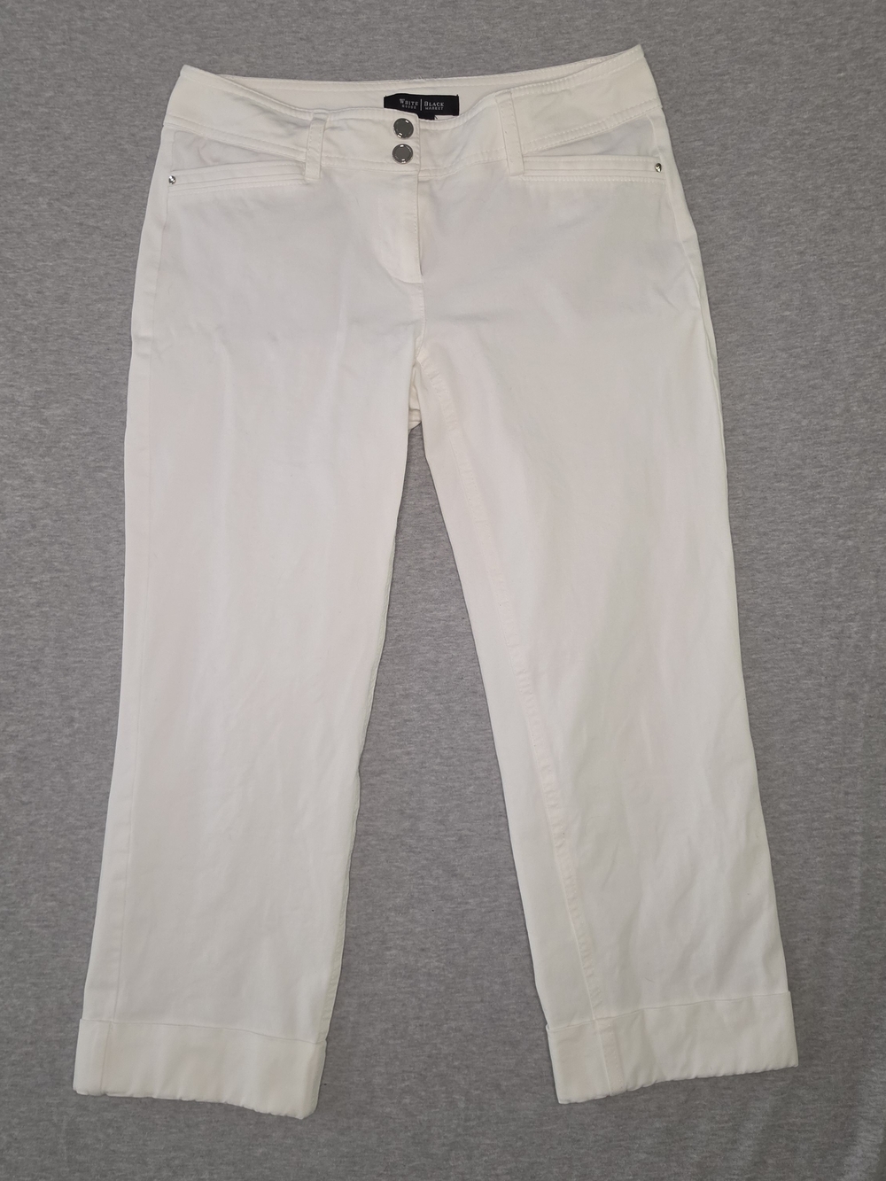 White House Black Market White Cropped Stretch Jeans Size 0